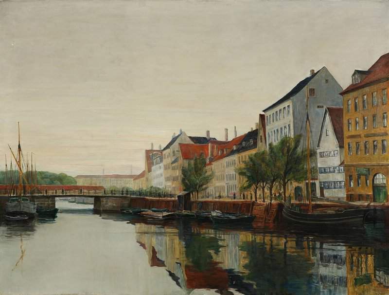 Rohde Johan A View Of The Canal In Copenhagen canvas print