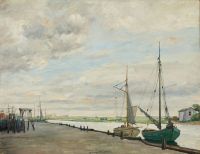 Rohde Johan View From Skibbroen In Ribe 1905 طباعة قماشية