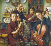 Rooke Thomas Matthews Musicians 1891 92 canvas print