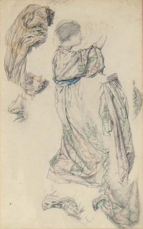 Rooke Thomas Matthews Studies Of A Female Figure Full Length With Drapery canvas print