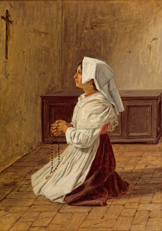 Rorbye Martinus A Praying Italian Woman 1836 canvas print
