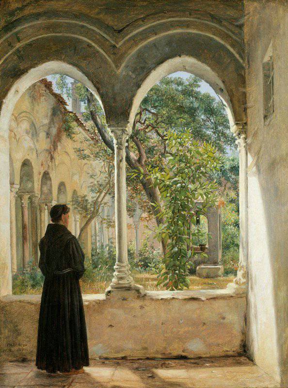 Rorbye Martinus Monastery Of Palermo With Franciscan Monk canvas print