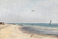 Rorbye Martinus Rolling Waves On The Shore. Gammel Skagen 1833 canvas print