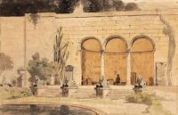 Rorbye Martinus View Of Portico Dei Leoni Villa Borghese Rome 1841
