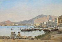 Rorbye Martinus View Over Palermo In The Background Monte Catalfano 1840