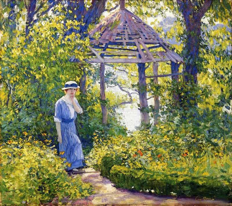 Rose Guy Orlando Girl In A Wickford Garden New England canvas print