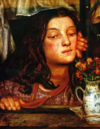 Rossetti Dante Gabriel Girl At A Lattice 1862