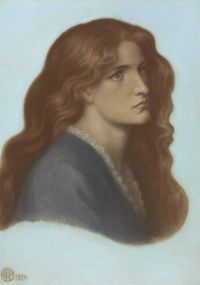 Rossetti Dante Gabriel Portrait Of Edith Williams Later Lady Griffith Boscawen Bust Length In Profile To The Right With Her Hair Flowing Over Her Shoulders 1879