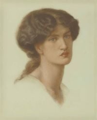 Rossetti Dante Gabriel Portrait Of Jane Morris Bust Length canvas print