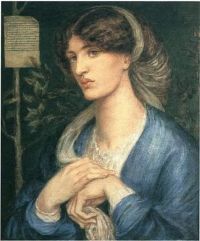 Rossetti Dante Gabriel The Salutation Of Beatrice Aka Jane Morris As Beatrice Aka Lady In A Blue Dress 1869 Ca. 1872