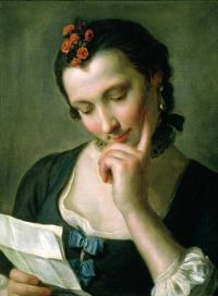 Rotari Pietro Antonio A Young Woman Reading A Love Letter canvas print