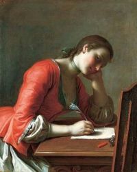 Rotari Pietro Antonio Young Girl Writing A Love Letter Ca. 1755 canvas print