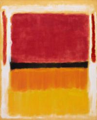 طباعة قماش روثكو بنفسجي أسود برتقالي أصفر على أبيض وأحمر 207 × 76.6 سم