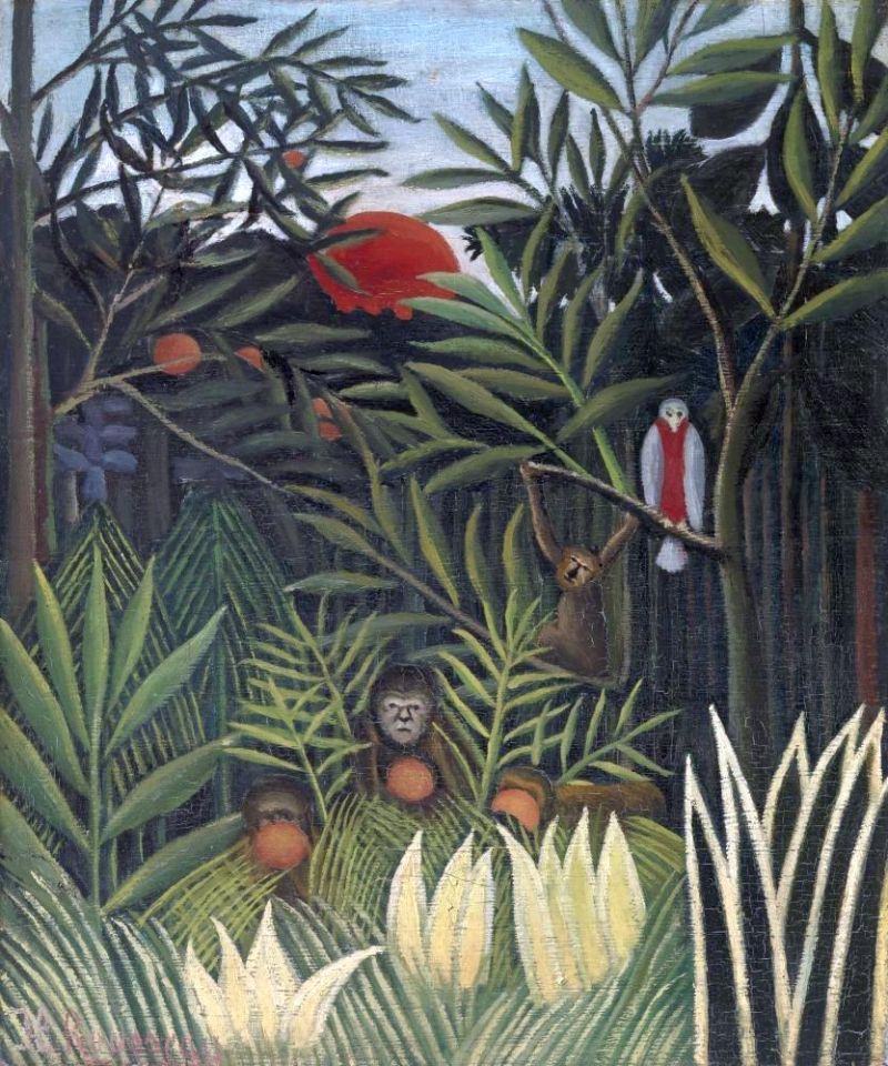 Rousseau Henri Monkeys And Parrot In The Virgin Forest canvas print