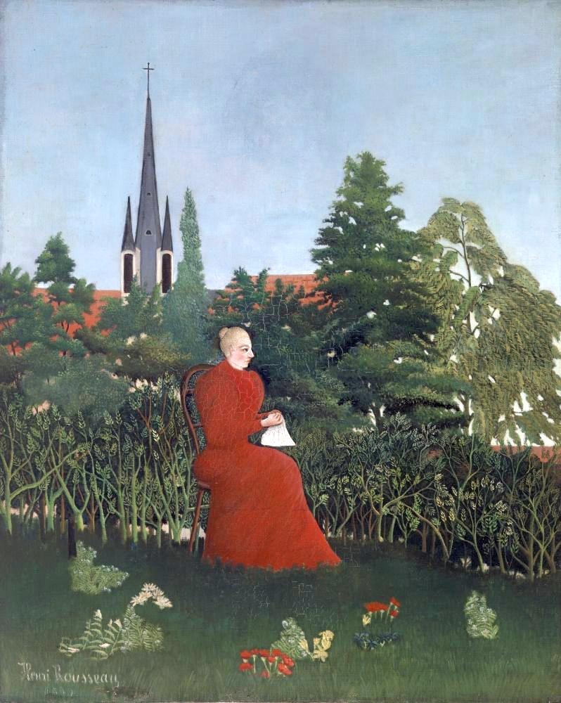 Rousseau Henri Portrait Of A Woman In A Landscape canvas print