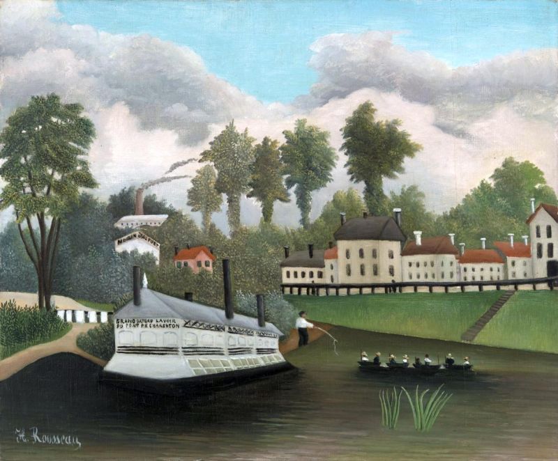Rousseau Henri The Laundry Boat Of Pont De Charenton canvas print