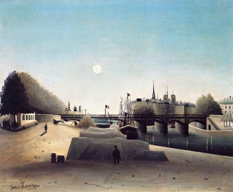 Rousseau Henri View Of Ile Saint-louis Near Port Saint-nicolas Evening canvas print