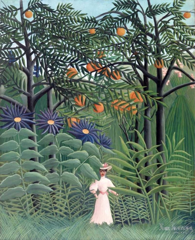 Rousseau Henri Woman Walking In An Exotic Forest canvas print