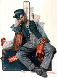 Artist Facing Blank Canvas By Norman Rockwell Art Reproduction from Wanford