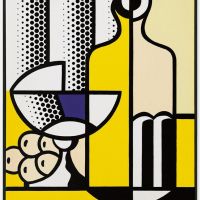 Pintura purista de Roy Lichtenstein en amarillos - 1975