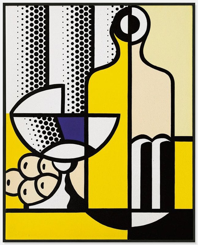 Tableaux sur toile, reproduction de Roy Lichtenstein Purist Painting In Yellows - 1975