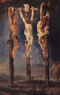 Rubens Leinwanddruck mit den drei Kreuzen