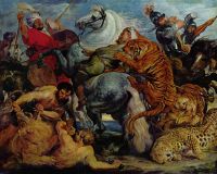 Leinwanddruck Rubens die Tiger- und Löwenjagd