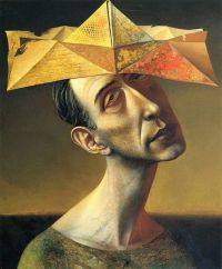 Sombrero de bufón amarillo Rudolf Hausner 1974