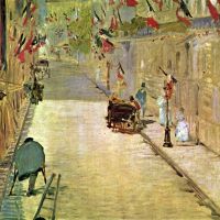 Rue Mosnier con banderas de Manet