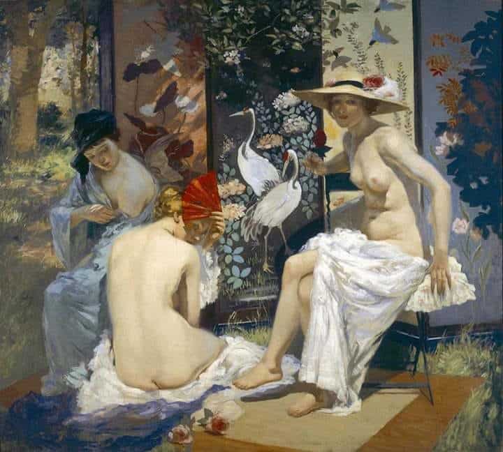 Tableaux sur toile, reproduction de Rupert Bunny The Sun Bath - 1913