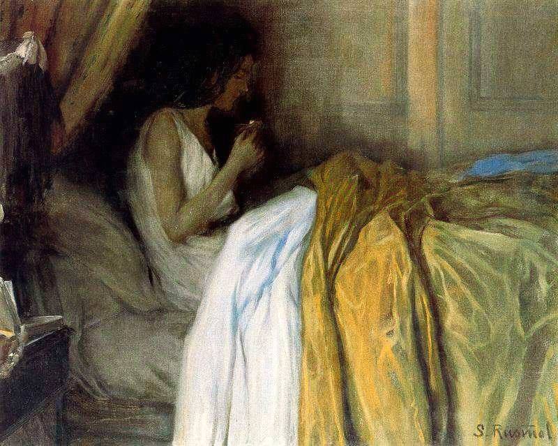 Rusinol I Prats Santiago Before The Morphine Ca. 1890 canvas print