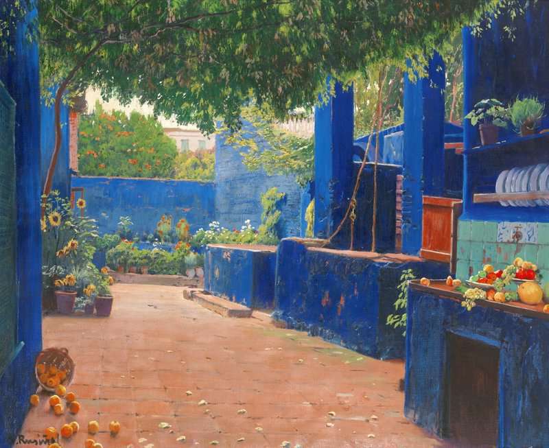 Rusinol I Prats Santiago The Blue Courtyard Arenys 1914 canvas print