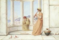 Ryland Henry Classical Maidens On The Terrace One Playing An Aulos canvas print