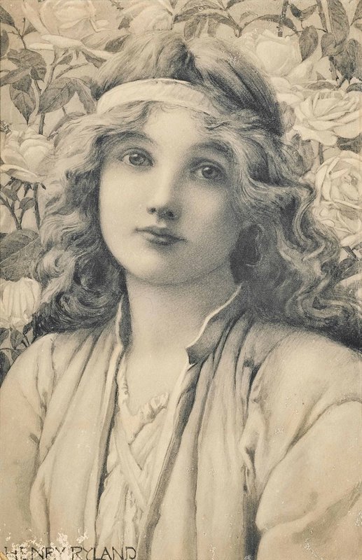 Ryland Henry The Rose Maiden canvas print