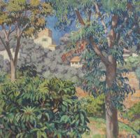 Rysselberghe Theo Van Villas Vues A Travers Les Eucalyptus La Mortola Ca. 1919 21 canvas print