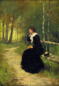 Sadler Walter Dendy Girl On Park Bench 1879