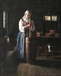 Sahlsten Anna Sofia Peasant Girl And The Cat