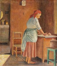 Sahlsten Anna Sofia Woman Baking Leinwanddruck