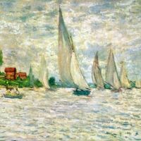 Zeilboten Regatta in Argenteuil door Monet