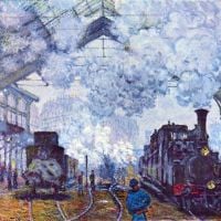 Station Saint Lazare in Parijs Aankomst van een trein door Monet