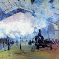 Station Saint Lazare in Parijs door Monet