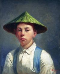 Salmson Hugo Boy With Chinese Hat canvas print