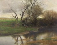 Sanchez Perrier Emilio A Quiet River Ca. 1895