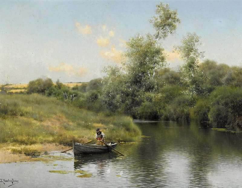 Sanchez Perrier Emilio A Summer Day On The River canvas print