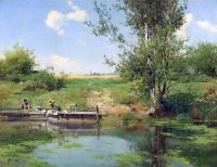 Sanchez Perrier Emilio Laundry At The Edge Of A River 1882 canvas print
