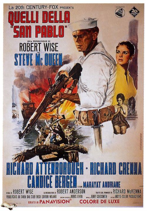 Sand Pebbles 1966 Italy Movie Poster canvas print