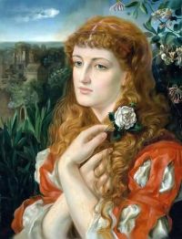 Sands Anthony A Lady Holding A Rose Ca. 1870 73 canvas print