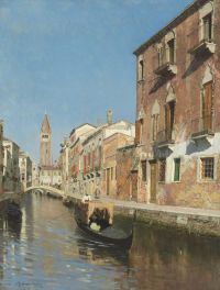 Santoro Rubens Ein Kanal in Venedig 1880 Leinwanddruck