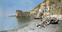Santoro Rubens Palazzo Donn Anna Bucht von Neapel 1878 Leinwanddruck