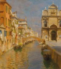Santoro Rubens Scuola Grande Di San Marco und der Ponte Cavallo auf dem Rio Dei Mendicanti Venedig Leinwanddruck